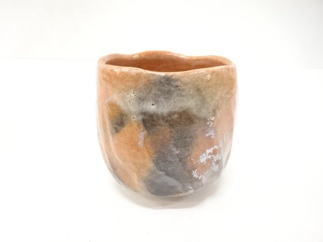 JAPANESE COLLECTIBLE / RAKU WARE SHORAKU ZUKURI AKARAKU TUBULAR TEA BO